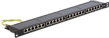 Изображение Delock 19″ Patch Panel 24 Port Cat.6 0.5 U black