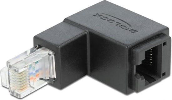Изображение Delock Adapter RJ45 plug downwards angled to RJ45 jack Cat.6 UTP