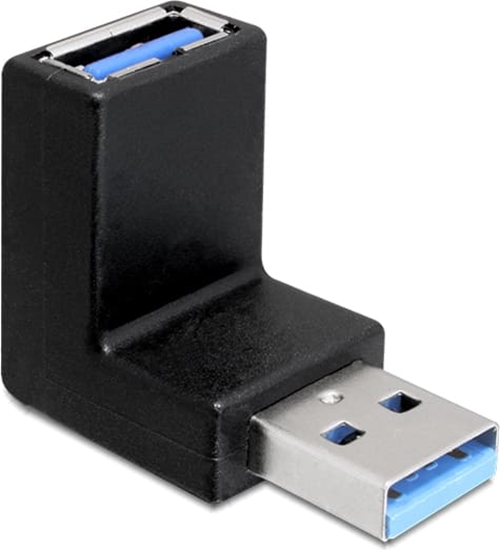 Picture of Delock Adapter USB 3.0 Type-A male > Type-A female angled 90° vertical