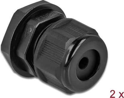 Attēls no Delock Cable Gland PG13.5 for round cable black 2 pieces
