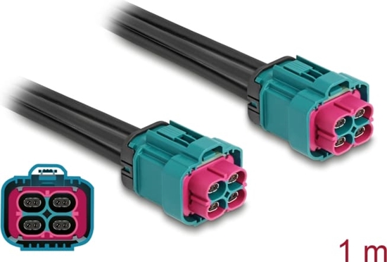 Picture of Delock Cable HDMTD Z quad jack to HDMTD Z quad jack 1 m IP67 Protection Class