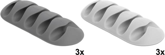 Picture of Delock Cable Holder with 5 feed-throughs Set 6 pieces