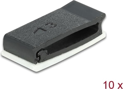 Attēls no Delock Cable holder with locking clip self-adhesive black 10 pieces
