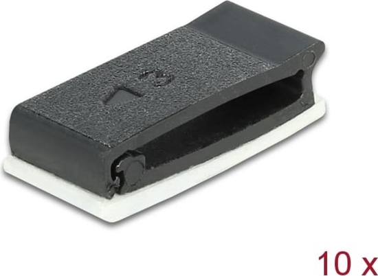 Picture of Delock Cable holder with locking clip self-adhesive black 10 pieces