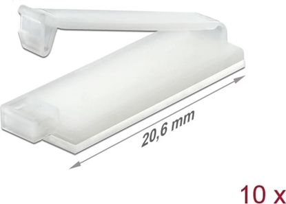 Attēls no Delock Cable holder with locking clip self-adhesive natural 10 pieces