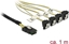 Attēls no Delock Cable Mini SAS SFF-8087 > 4 x SATA 7 Pin angled 1 m