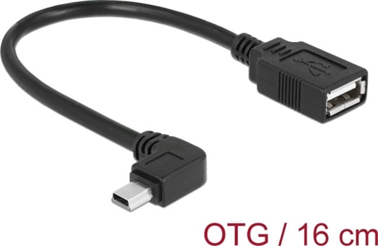 Picture of Delock Cable Mini USB male angled > USB 2.0-A female OTG 16 cm