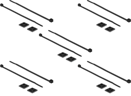 Picture of Delock Cable Tie Mount 20 x 20 mm with Cable Tie L 200 x W 2.5 mm black