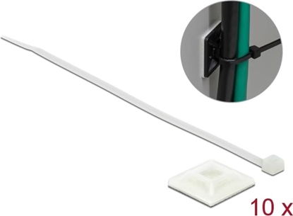 Attēls no Delock Cable Tie Mount 25 x 25 mm with Cable Tie L 300 x W 4.8 mm white