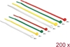 Picture of Delock Cable ties coloured L 100 x W 2.5 mm + L 200 x W 3.6 mm 200 pieces