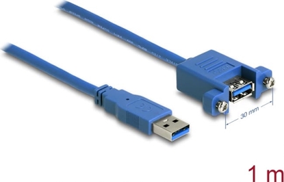 Изображение Delock Cable USB 3.0 Type-A male > USB 3.0 Type-A female panel-mount 1 m