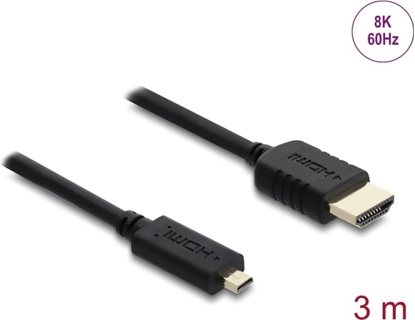 Изображение Delock Coaxial High Speed HDMI cable HDMI male to Micro HDMI male 8K 60 Hz 3 m