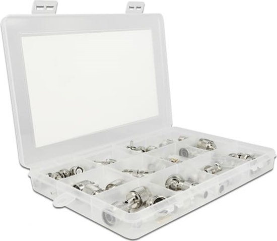 Picture of Delock Crimpbox 48 pieces 50 Ohm with BNC, TNC and N connectors