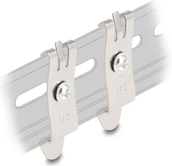 Picture of Delock Desktop Patch Panel Holder for DIN rail with M4 fixing screws 2 pcs
