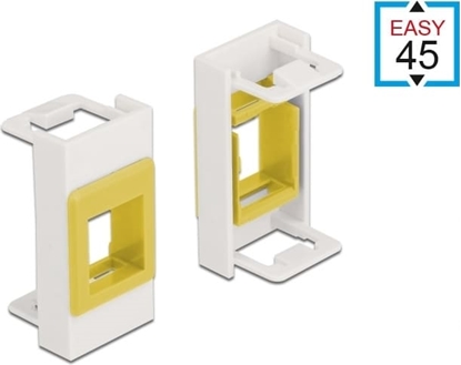 Attēls no Delock Easy 45 Module Keystone Holder 22.5 x 45 mm, white / yellow
