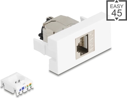 Изображение Delock Easy 45 Module RJ45 jack to LSA Cat.6A STP with locking clip and cable tie-free