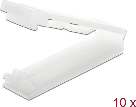 Picture of Delock Flat cable holder with locking clip self-adhesive natural 10 pieces