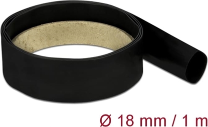 Attēls no Delock Heat Shrink Tube 1 m x 18 mm Shrinkage ratio 2:1 black