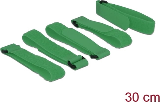 Изображение Delock Hook-and-loop fasteners L 300 mm x W 20 mm 5 pieces with loop green