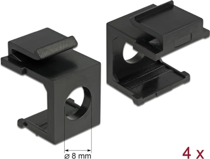 Attēls no Delock Keystone cover black with 8 mm hole 4 pieces