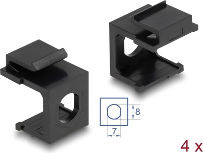 Attēls no Delock Keystone cover black with 8.0 mm hole 4 pieces