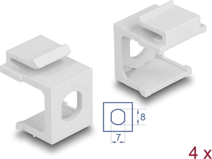 Attēls no Delock Keystone cover white with 8.0 mm hole +Hex 4 pieces