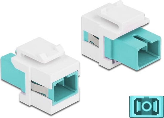 Picture of Delock Keystone Module SC Simplex female to SC Simplex female aqua / white