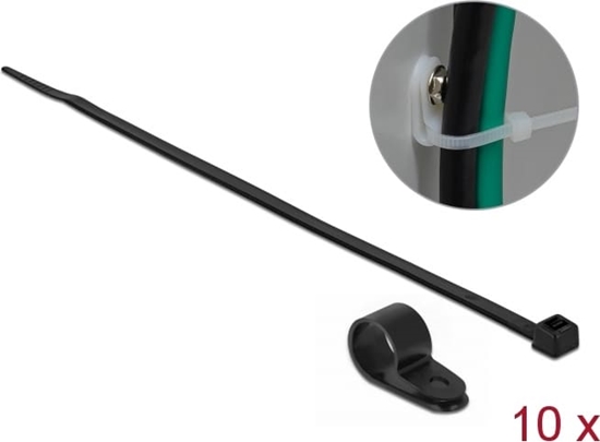 Picture of Delock Mounting Clamp 12,7 mm with Cable Tie L 300 x W 4.8 mm black set