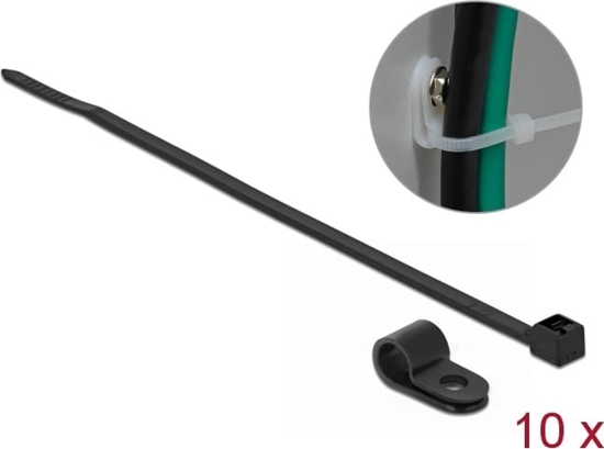 Picture of Delock Mounting Clamp 4.8 mm with Cable Tie L 150 x W 2.5 mm black
