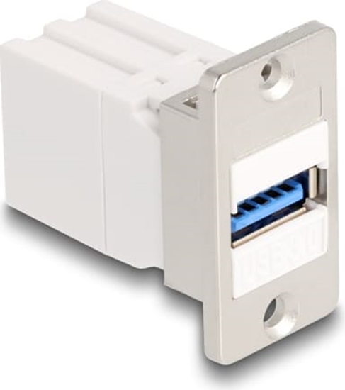 Picture of Delock Panel Mount Keystone Module coupler USB 5 Gbps Type-A female to USB Type-A female conical