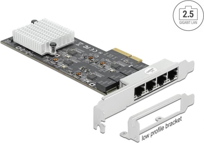 Attēls no Delock PCI Express x4 Network Card 2.5 Gigabit LAN 4 x RJ45 RTL8125