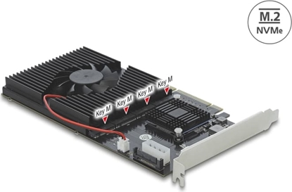 Attēls no Delock PCI Express x8 / x16 Card to 4 x internal NVMe M.2 Key M