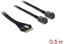 Picture of Delock PCIe 4.0 Cable Slim SAS SFF-8654 8i to 2 x Mini SAS HD SFF-8643 0.5 m