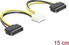 Изображение Delock Power cable 2 x 15 pin SATA plug to 8 pin EPS male 15 cm
