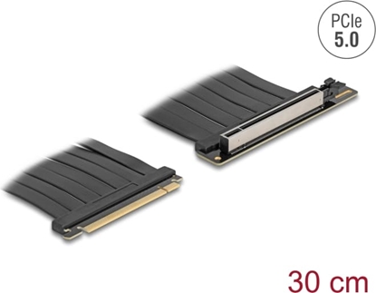 Picture of Delock Riser Card PCI Express 5.0 x16 male to x16 slot with cable 30 cm
