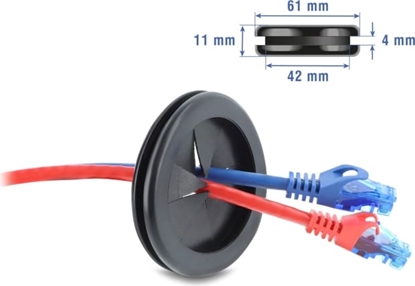 Attēls no Delock Rubber Cable Bushing round Ø 50 mm black