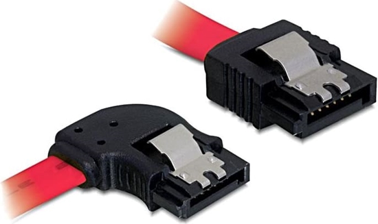 Picture of Delock SATA 3 Gb/s Cable straight to left angled 50 cm red