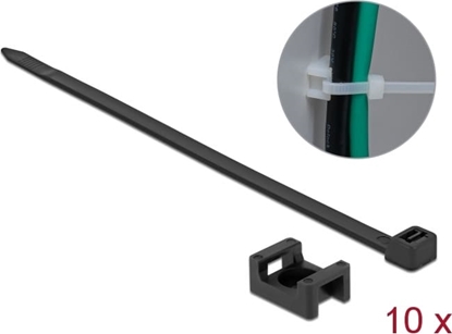 Attēls no Delock Screw Fixing Mount 23 x 16 mm with Cable Tie L 150 x B 7.2 mm black