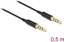 Picture of Delock Stereo Jack Cable 3.5 mm 4 pin male to male Ultra Slim 0.5 m black