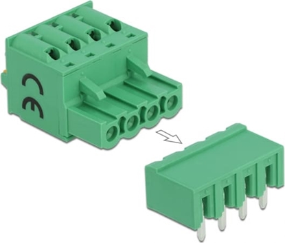 Attēls no Delock Terminal block set for PCB 4 pin 5.08 mm pitch horizontal