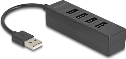 Изображение Delock USB Hub 4 port USB 2.0 with 4 x USB Type-A female black