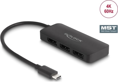 Attēls no Delock USB Type-C™ Splitter (DP Alt Mode) to 3 x DisplayPort MST 4K 60 Hz