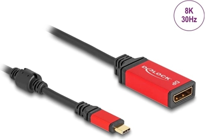 Attēls no Delock USB Type-C™ to DisplayPort Adapter (DP Alt Mode) 8K 30 Hz with HDR function red