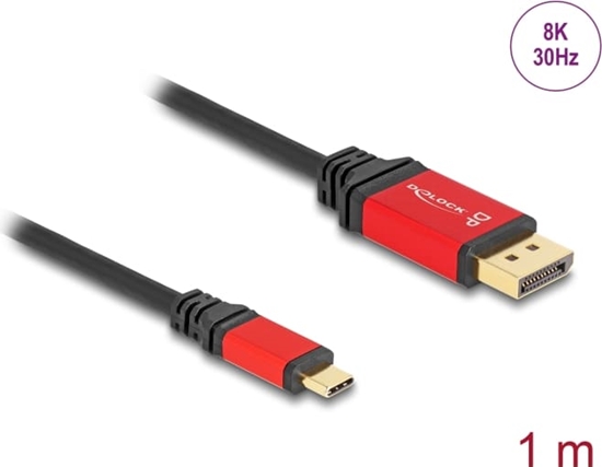 Picture of Delock USB Type-C™ to DisplayPort Cable (DP Alt Mode) 8K 30 Hz with HDR function 1 m red