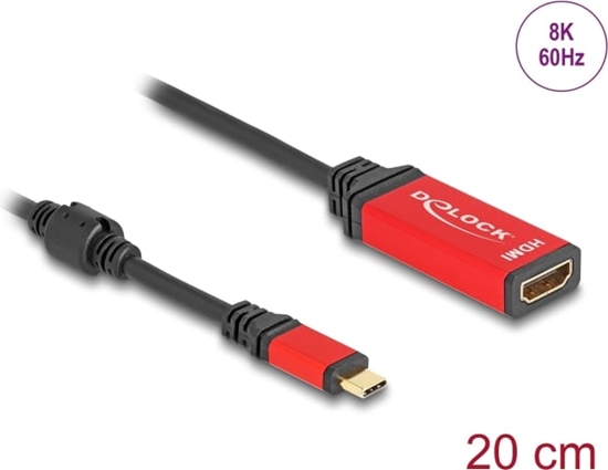 Picture of Delock USB Type-C™ to HDMI Adapter (DP Alt Mode) 8K 60 Hz with HDR function red