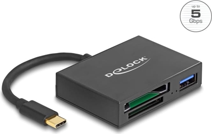 Attēls no Delock USB-C™ Card Reader for XQD and SD memory cards + USB 5 Gbps Type-A port