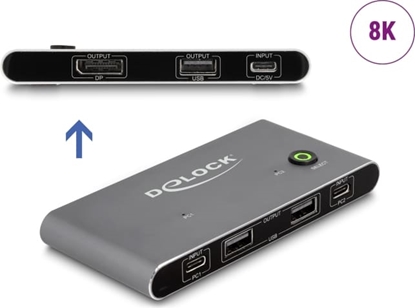 Attēls no Delock USB-C™ KVM Switch to DisplayPort 8K 30 Hz with USB 2.0