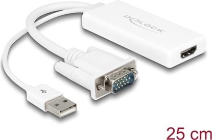Attēls no Delock VGA to HDMI Adapter with Audio white