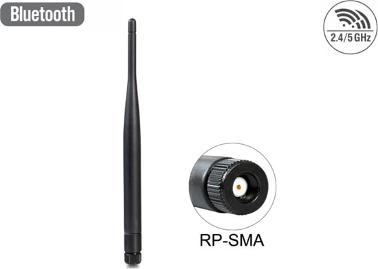 Picture of Delock WLAN 802.11 ac/a/b/g/n Antenna RP-SMA 2 dBi omnidirectional fixed waterproof