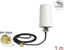 Picture of Delock WLAN 802.11 ac/a/h/b/g/n Antenna RP-SMA plug 1.4 - 3 dBi omnidirectional with connection cable (ULA 100, 1 m) white outdoor